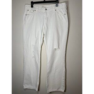 OLD NAVY White Diva Jeans Denim Pants Distressed Size 14
